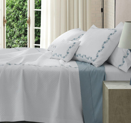 Daphne Matelassé Coverlets and Pillow Shams | Matouk Bedding at Fig Linens and Home