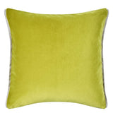 Throw Pillow - Front of Designers Guild Varese Lime Green and Fir Velvet Throw Pillow