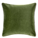 Throw Pillow - Back of Designers Guild Varese Lime Green and Fir Velvet Throw Pillow