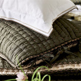 Designers Guild Chenevard Espresso & Birch Silk Quilts - Detail of Edging