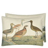 Birds of a Feather Parchment Decorative Pillow - John Derian at Fig Linens and Home