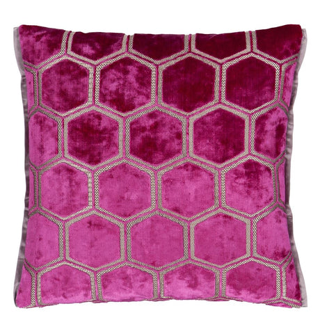 designers guild throw pillow - manipur fuchsia velvet - Fig Linens and Home -158