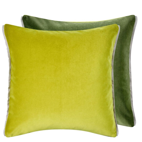 Designers Guild Varese Lime Green and Fir Velvet Throw Pillow at Fig Linens and Home