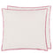 Brera Lino - Alabaster with Fuchsia overlocked edge - Cushion - 17" x 17"