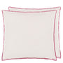 Brera Lino - Alabaster with Fuchsia overlocked edge - Cushion - 17" x 17"