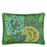 Rose de Damas Embroidered - Jade - Cushion - 18" X 24"