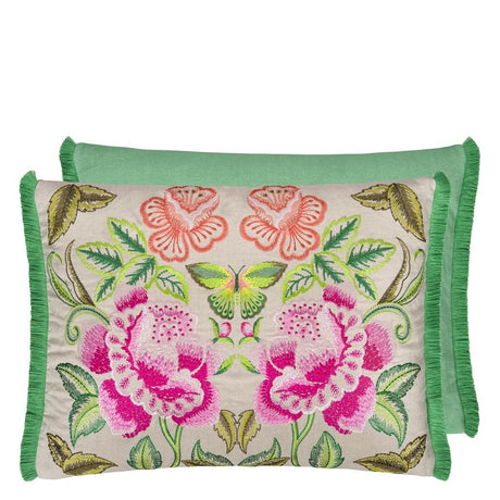 Isabella Embroidered - Fuchsia - Cushion - 18" X 24"