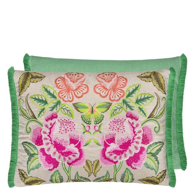 Isabella Embroidered - Fuchsia - Cushion - 18" X 24"