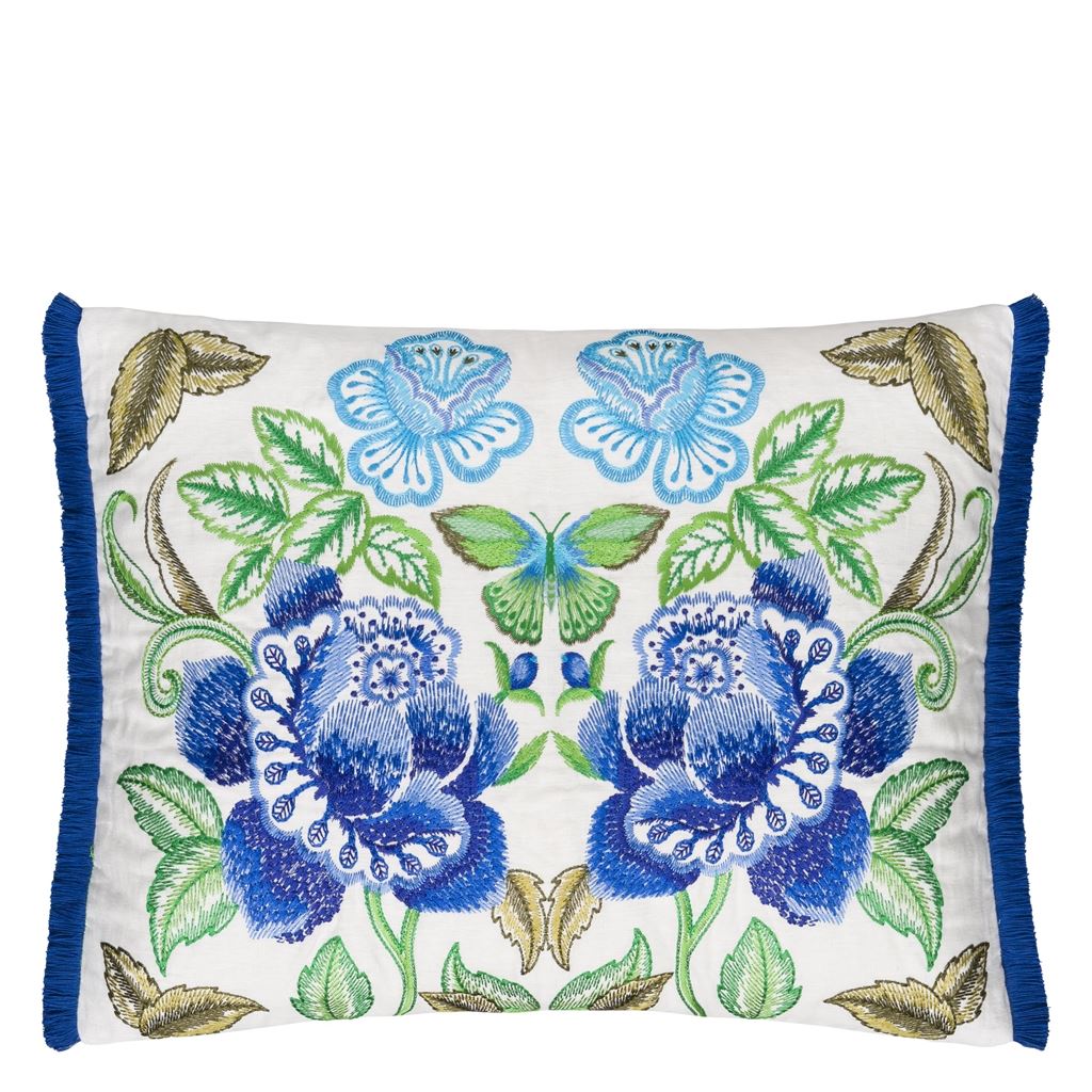 Isabella Embroidered - Cobalt - Cushion - 18" X 24"