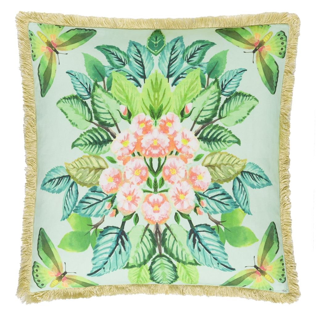 Celastrina Embroidered - Turquoise - Cushion - 22" X 22"