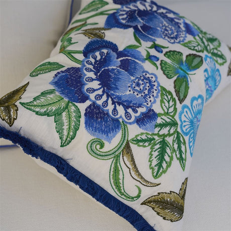 Isabella Embroidered - Cobalt - Cushion - 18" X 24"