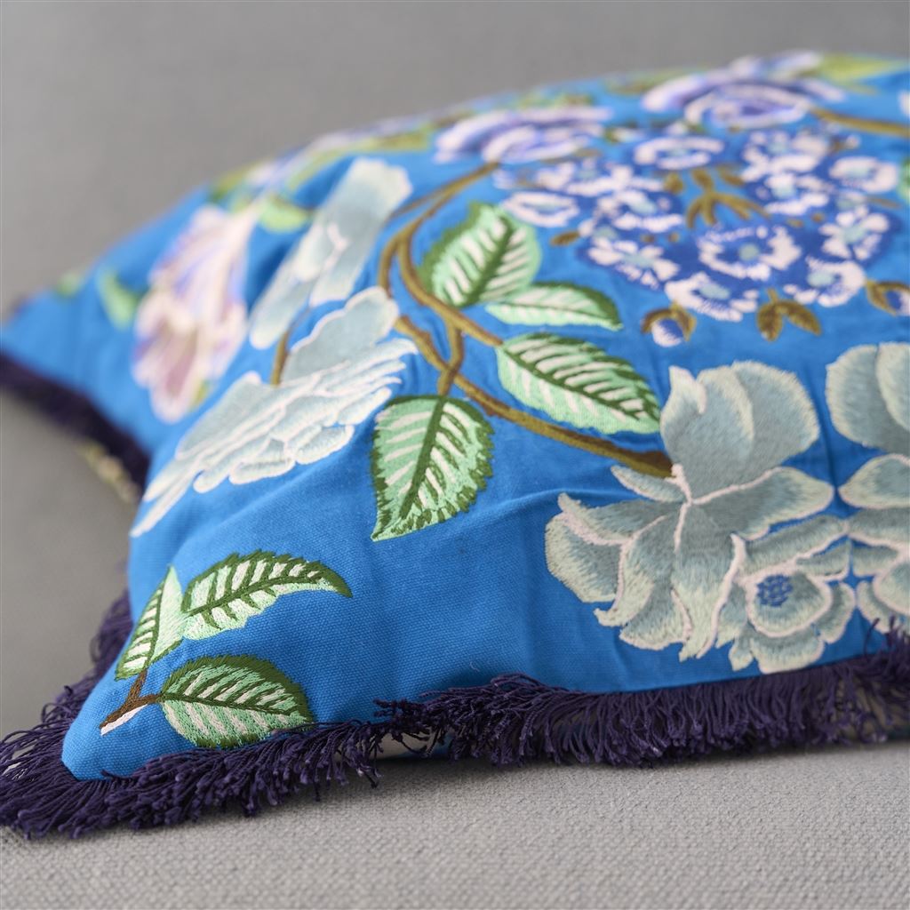 Eleonora Embroidered - Cobalt - Cushion - 22" X 22"