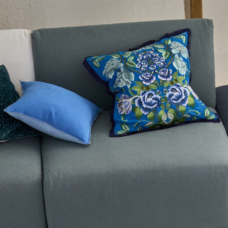 Eleonora Embroidered - Cobalt - Cushion - 22" X 22"