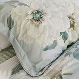 Pillow Sham Detail - 100% Linen Designers Guild Fleurs Blanche Platinum Bedding