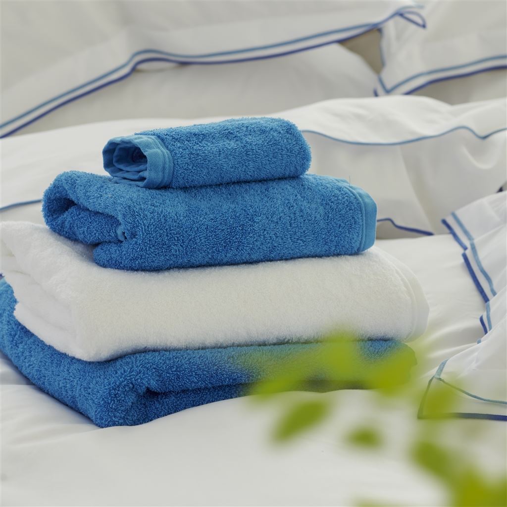 Designers Guild Loweswater Cobalt Towels at Fig Linens and Home - 4