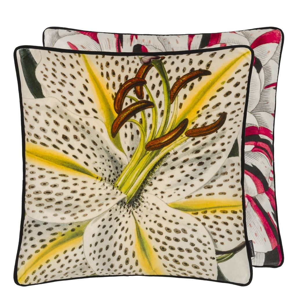 Christian Lacroix Flowered Craie Cushion at Fig Linens and Home - 8