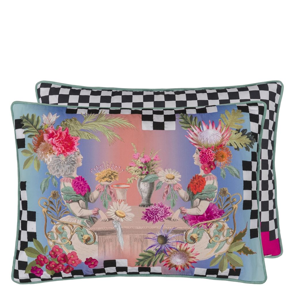 Christian Lacroix Fleurs Jumelles Mosaique Cushion at Fig Linens and Home - 10