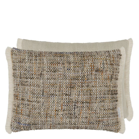 Designers Guild Pradelles Zinc  Textured Weave Cushion at Fig Linens and Home - 5