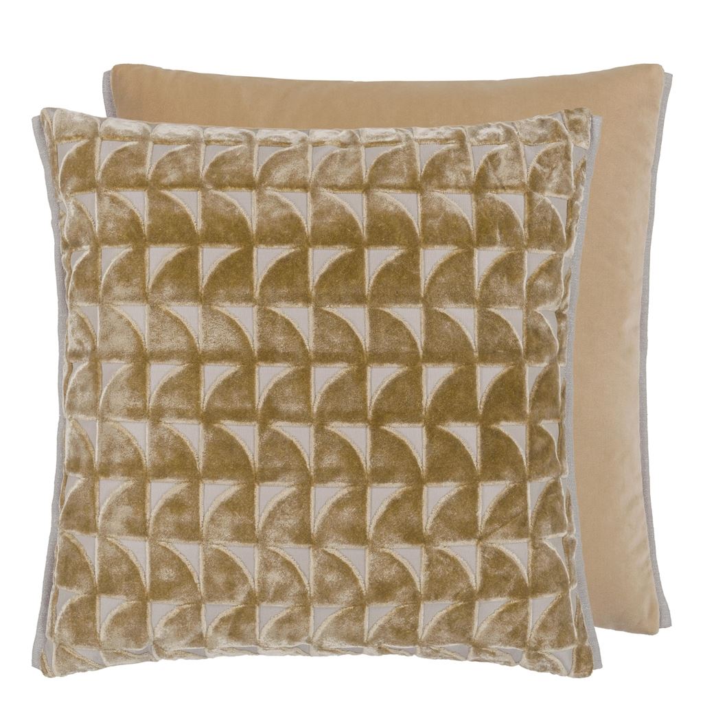 Designers Guild Marquise Hemp Velvet Cushion at Fig Linens and Home - 13