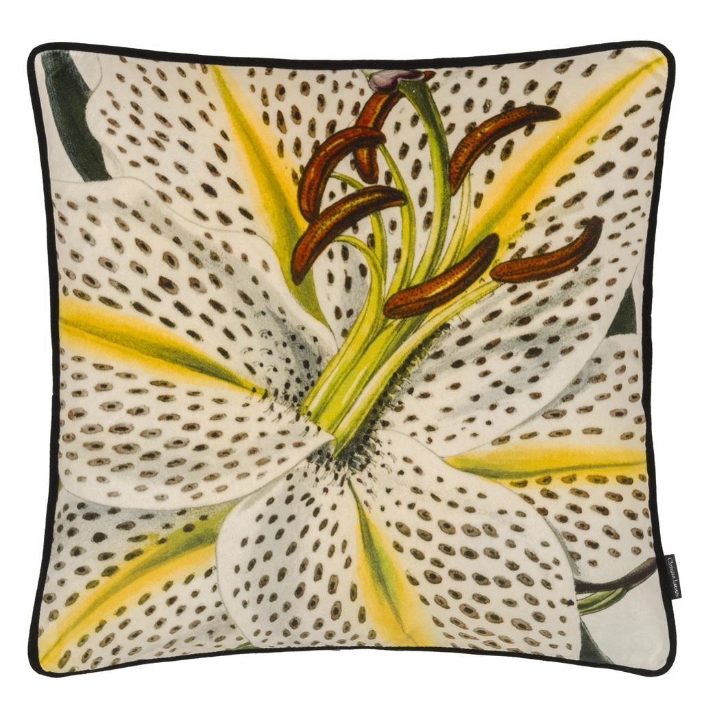 Christian Lacroix Flowered Craie Cushion at Fig Linens and Home - 11