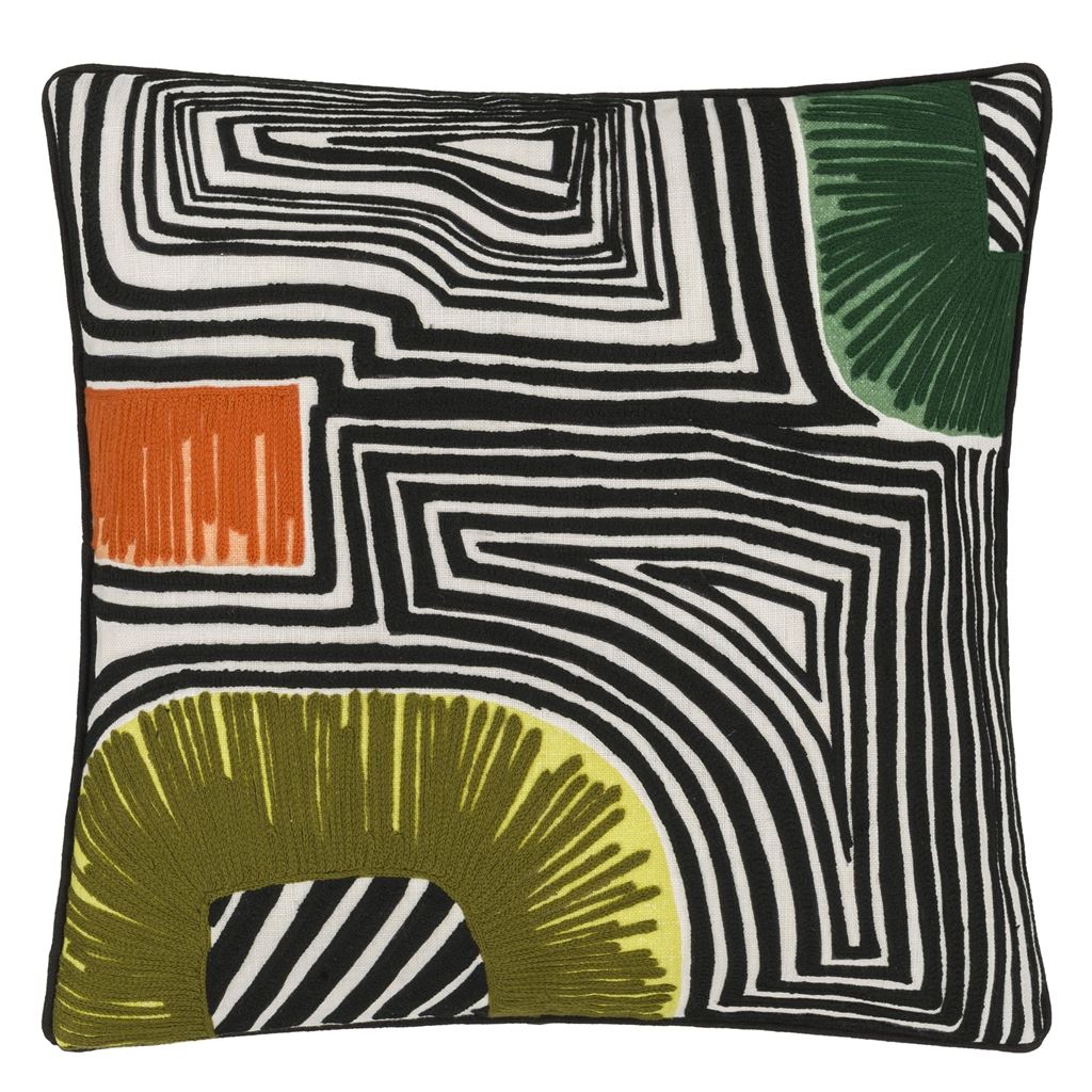 Christian Lacroix En Allant Aux Baux Cypres Cushion at Fig Linens and Home - 11