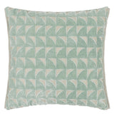 Designers Guild Marquise Duck Egg Velvet Cushion at Fig Linens and Home - 8