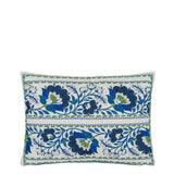 Designers Guild Enamel Flower Indigo Cotton Cushion at Fig Linens and Home - 7