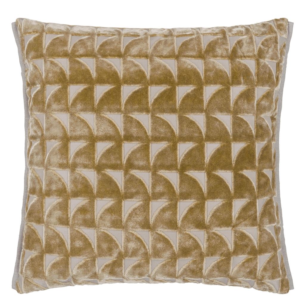 Designers Guild Marquise Hemp Velvet Cushion at Fig Linens and Home - 2