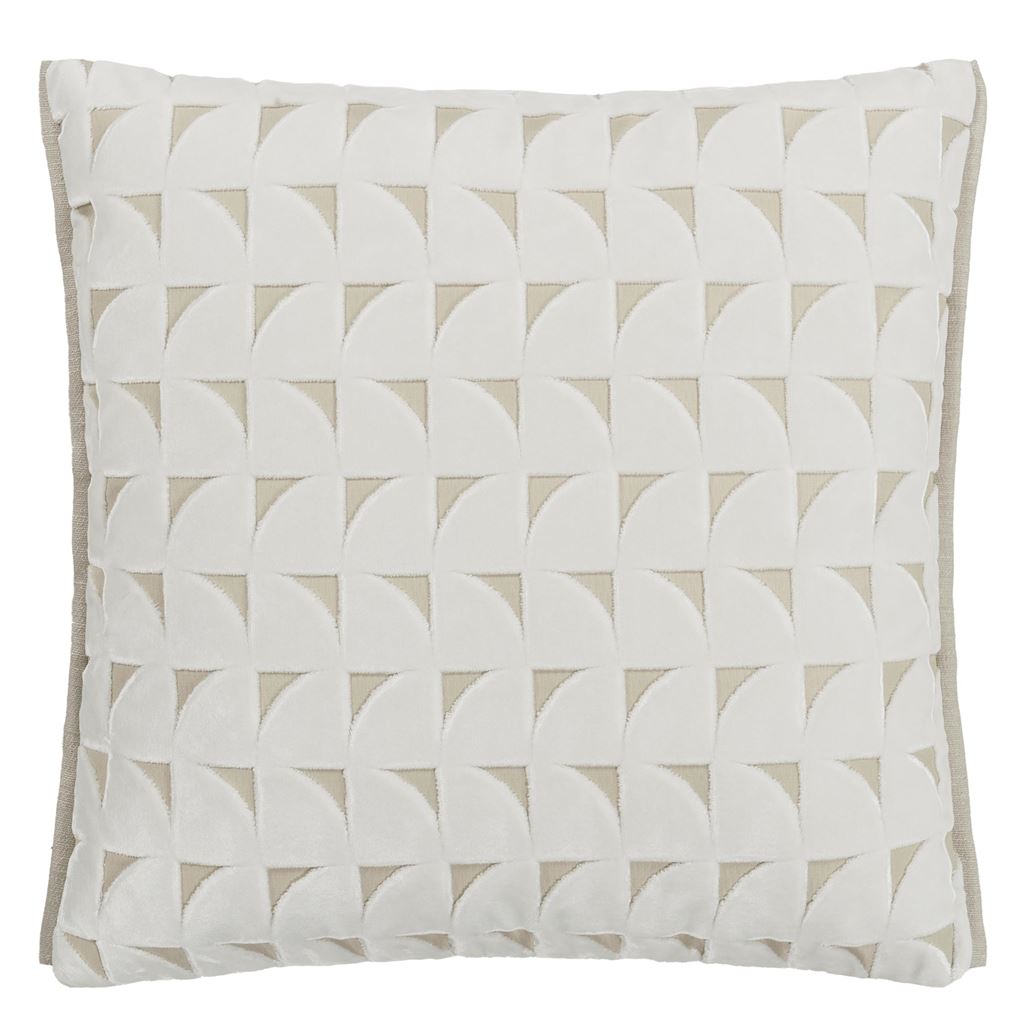 Designers Guild Marquise Chalk Velvet Cushion at Fig Linens and Home - 6