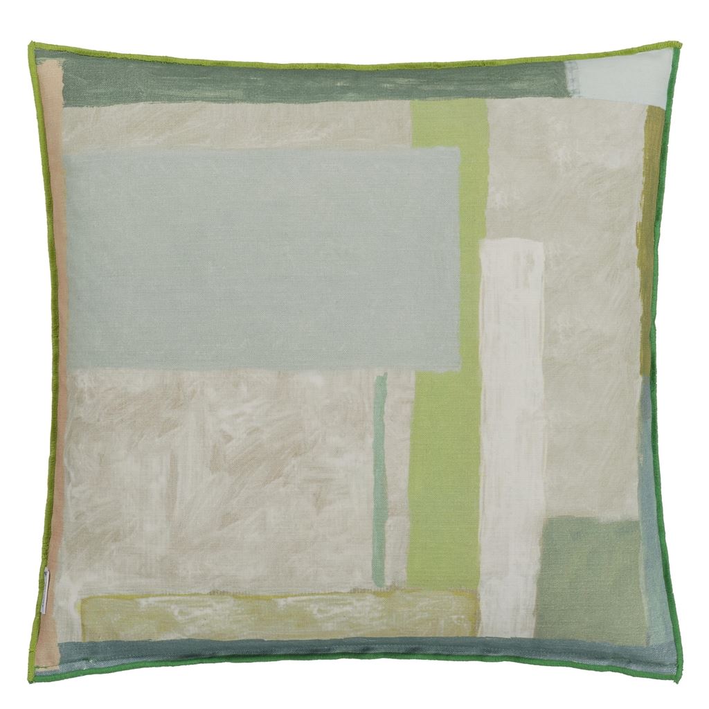 Designers Guild Celadon Vase Celadon Cotton Cushion at Fig Linens and Home - 5