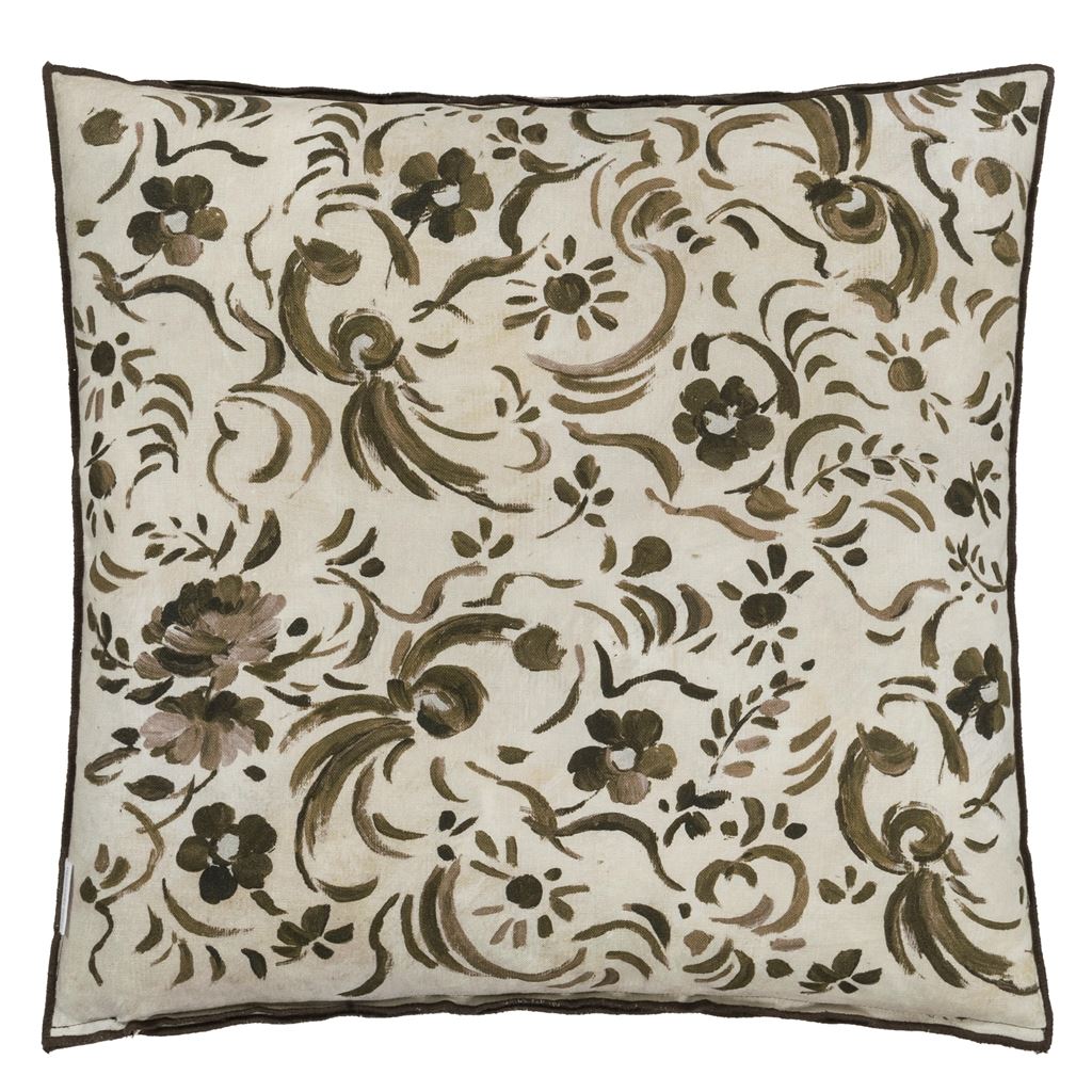 Designers Guild Kawana Linen Sepia Cushion at Fig Linens and Home - 8