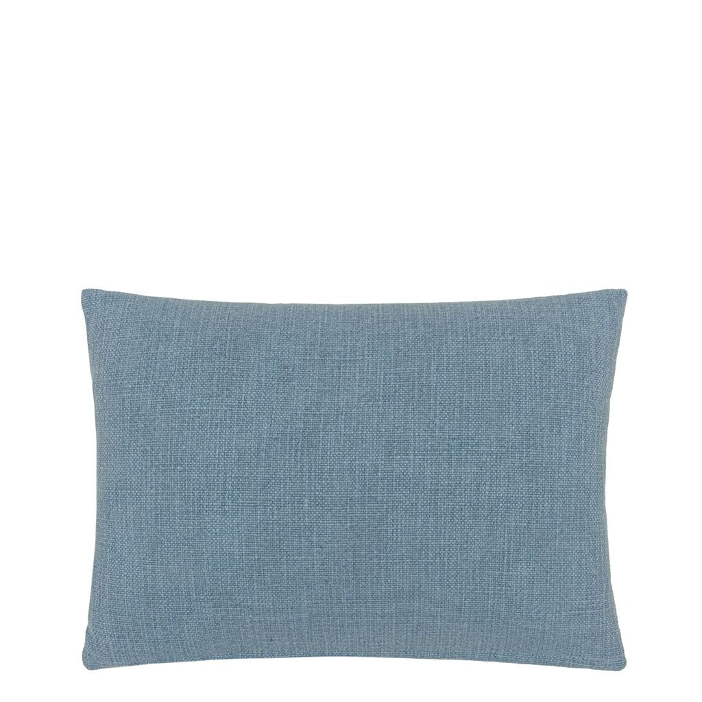 Designers Guild Enamel Flower Indigo Cotton Cushion at Fig Linens and Home - 8