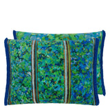 Designers Guild Sanzai Cobalt Velvet Cushion at Fig Linens and Home - 3