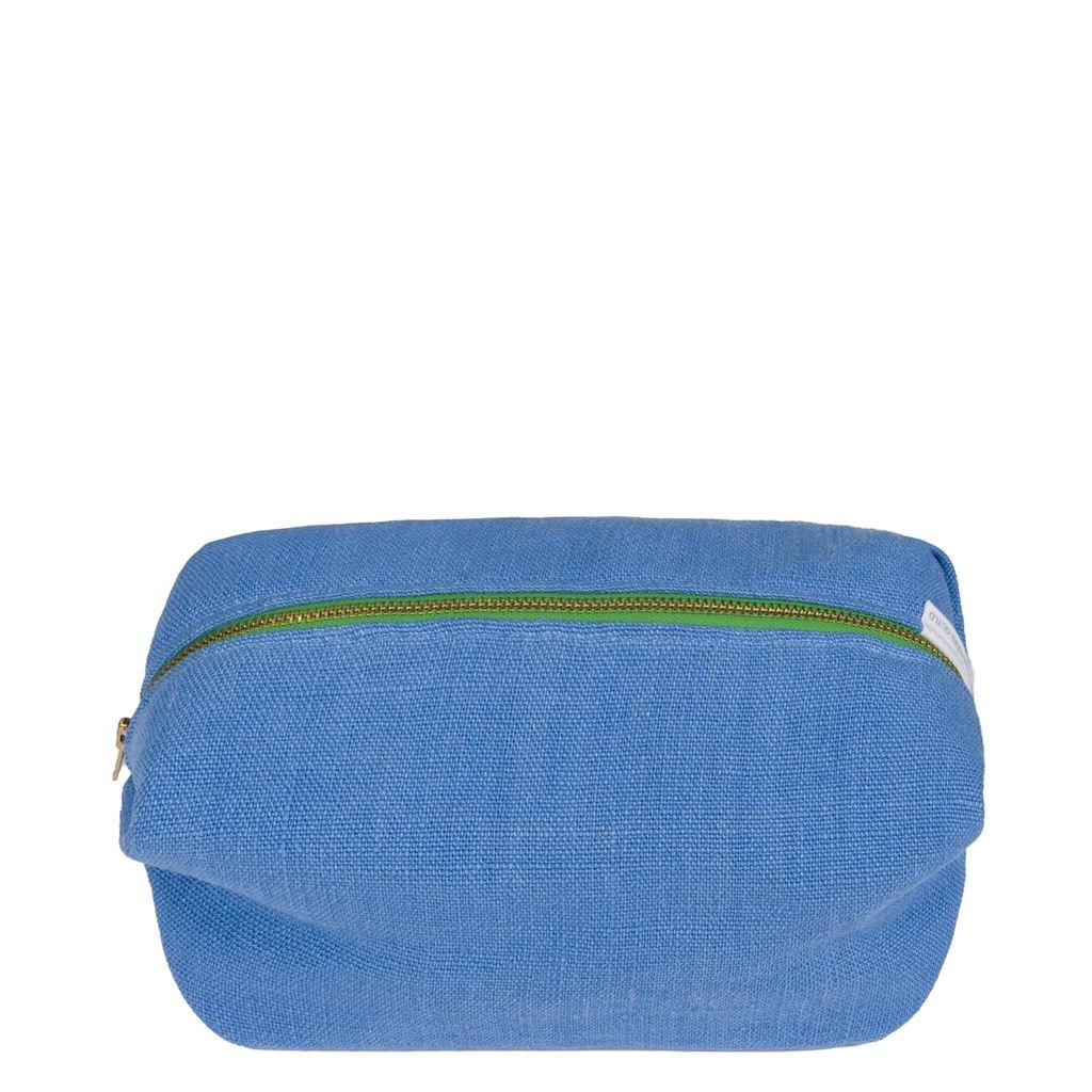 Designers Guild Brera Lino Cerulean Medium Toiletry Bag at Fig Linens and Home - 5