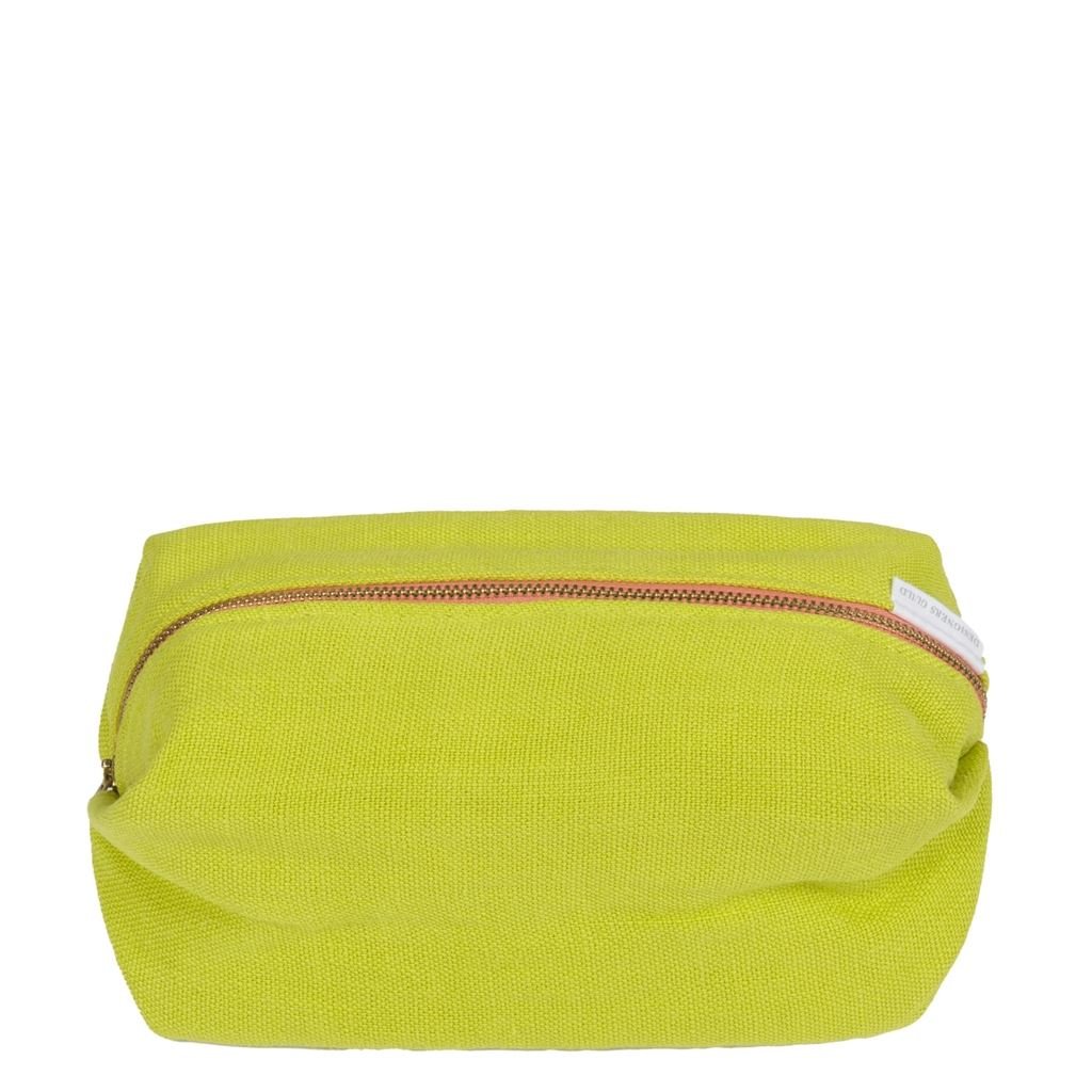 Designers Guild Brera Lino Lime Medium Toiletry Bag at Fig Linens and Home - 11