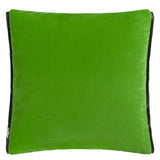 Designers Guild Raku Patchwork Emerald Velvet Cushion at Fig Linens and Home - 2