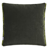 Designers Guild Raku Patchwork Chocolate Velvet Cushion at Fig Linens and Home - 7