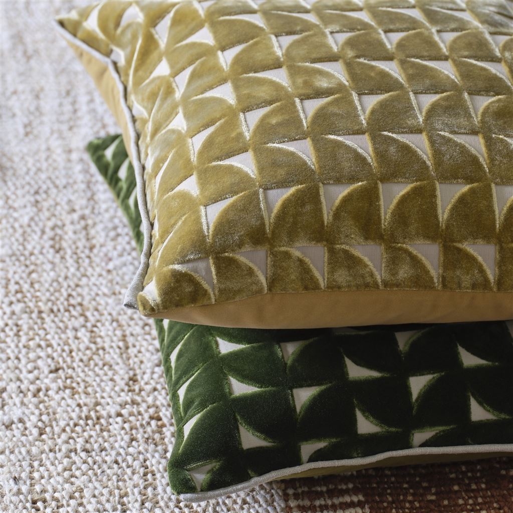 Designers Guild Marquise Fern Velvet Cushion at Fig Linens and Home - 12