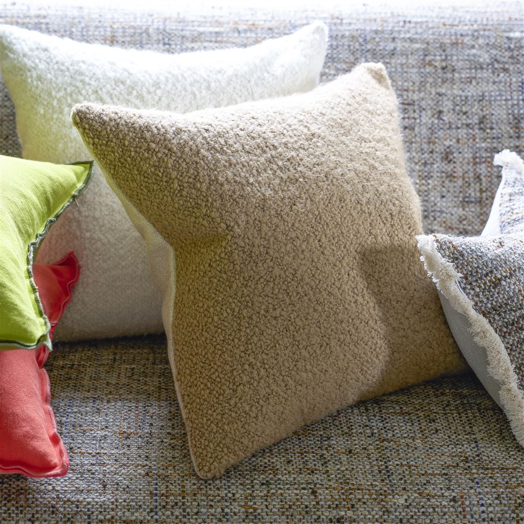 Designers Guild Cormo Natural Boucle Cushion at Fig Linens and Home - 1