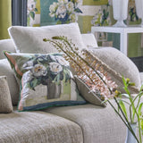 Designers Guild Celadon Vase Celadon Cotton Cushion at Fig Linens and Home - 3