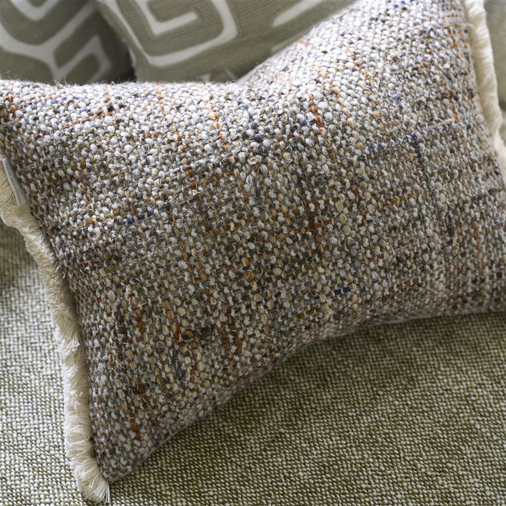 Designers Guild Pradelles Zinc  Textured Weave Cushion at Fig Linens and Home - 7