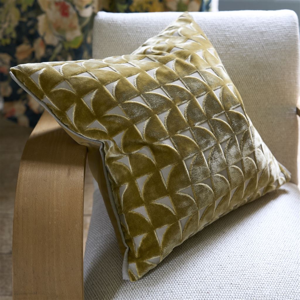 Designers Guild Marquise Hemp Velvet Cushion at Fig Linens and Home - 14