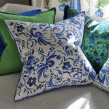 Designers Guild Kawana Linen Cobalt Cushion at Fig Linens and Home - 2