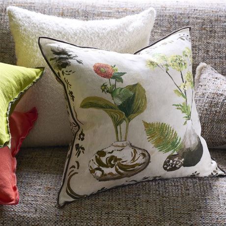 Designers Guild Kawana Linen Sepia Cushion at Fig Linens and Home - 3