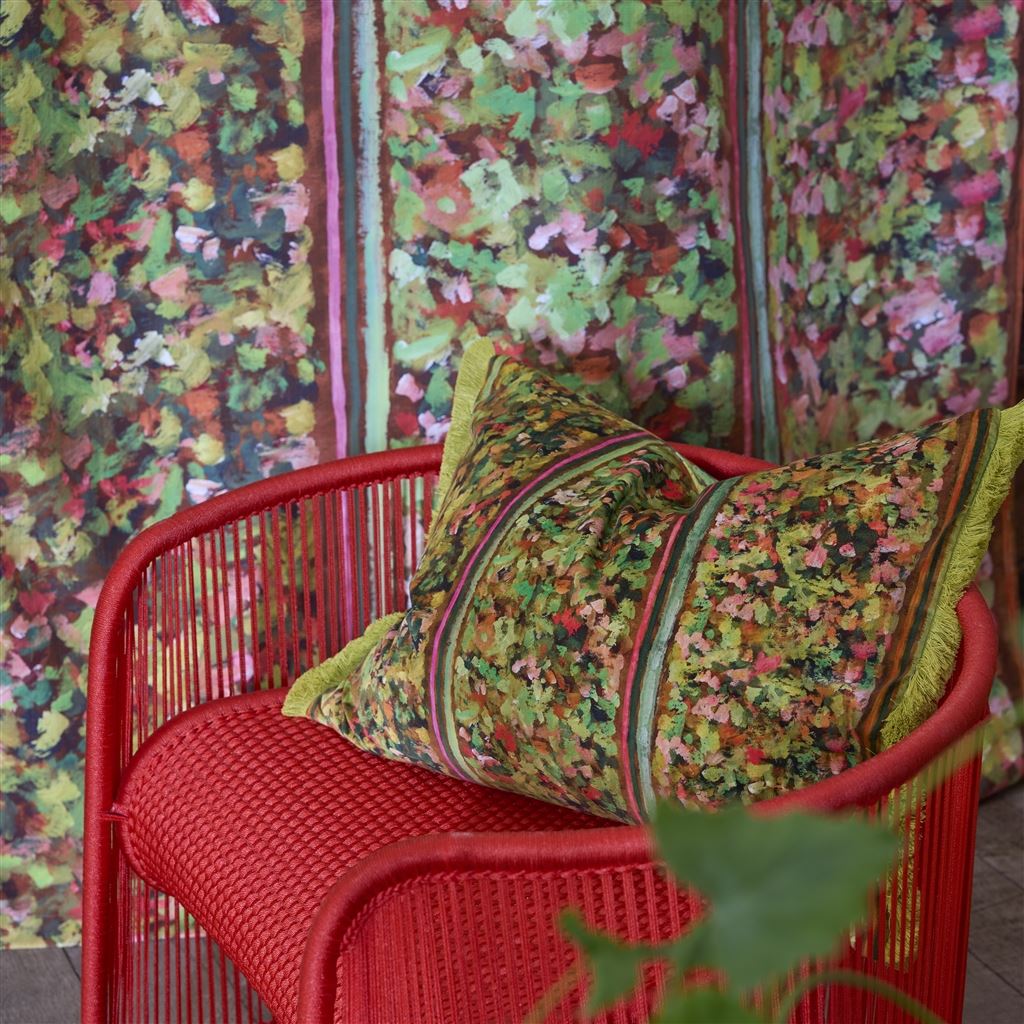 Designers Guild Sanzai Persimmon Velvet Cushion at Fig Linens and Home - 13