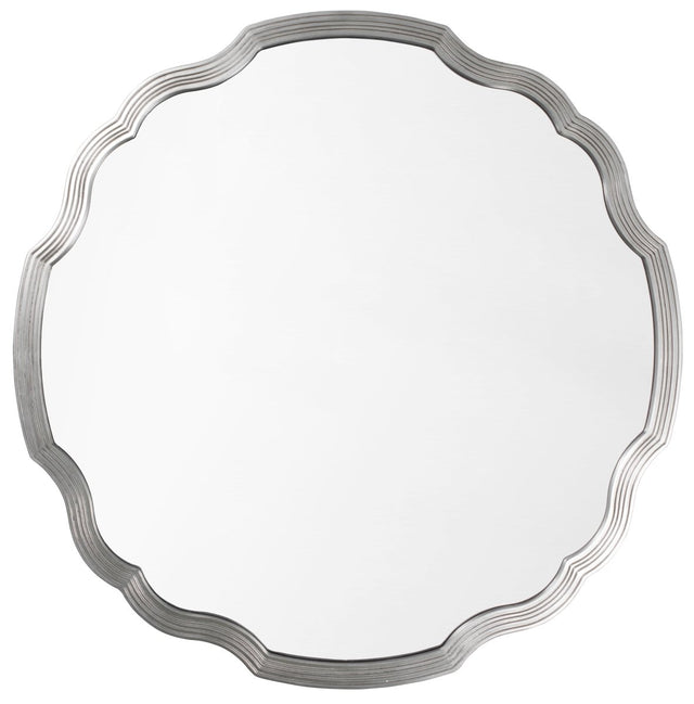 Silver Leaf Round Chippendale Mirror 20061 Fig Linens