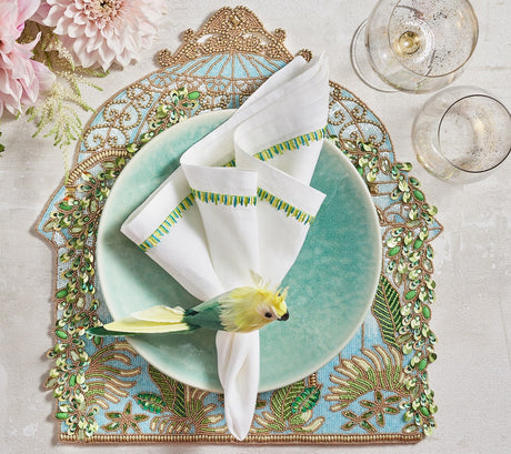 Parakeet Napkin Ring in Green Set of 4 by Kim Seybert at Fig Linens and Home 2