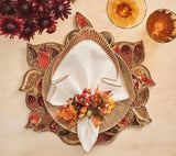 Fall Frolic Napkin Ring in Brown & Orange Set of 4 by Kim Seybert