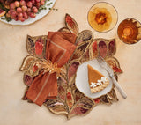 Maple Hues Placemat in Brown & Orange Set of 2 by Kim Seybert