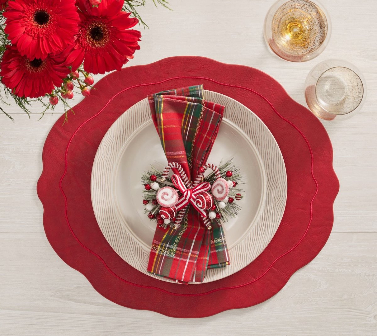 Tailored Placemat in Ruby Set of 4 by Kim Seybert